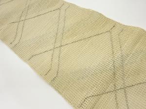 羅紐通し抽象線模様織出し名古屋帯